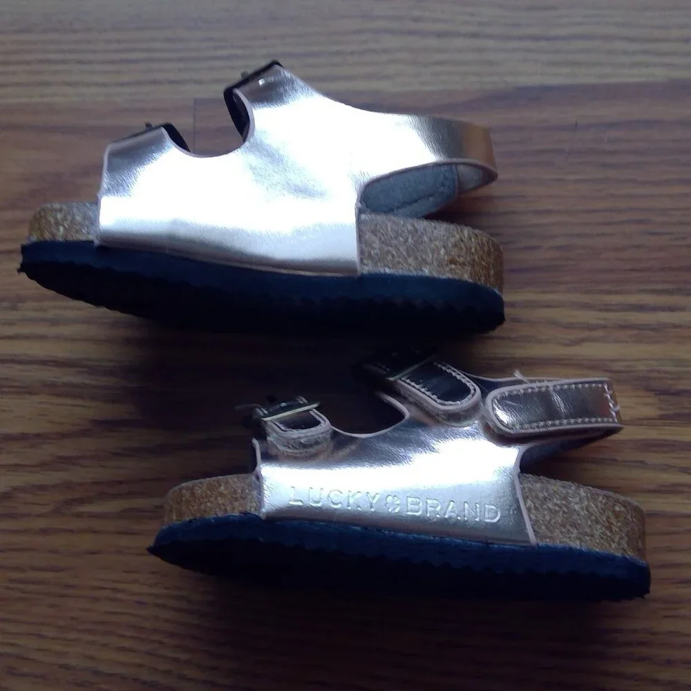 Lucky Brand Casual Double Buckle Sandal Rose Gold Toddler Size 5C